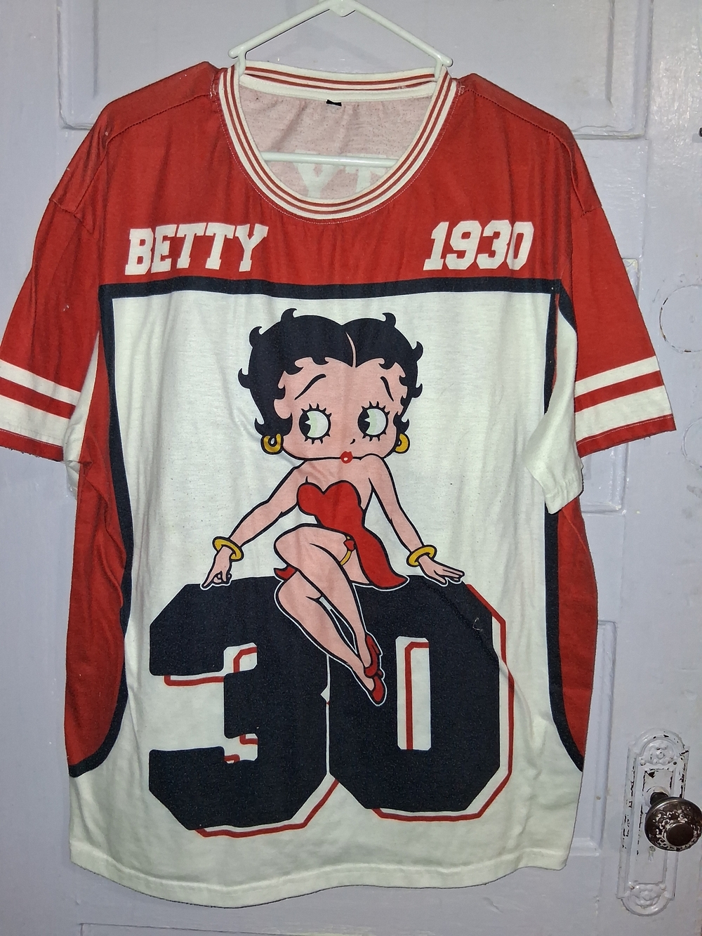 Betty Boop Red & White Short Sleeve Graphic Tee